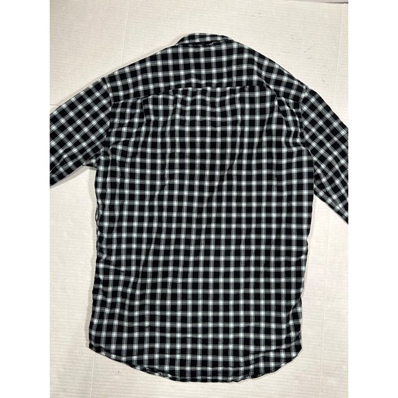 American Eagle Mens Button Down Long Sleeve Plaid Black White Size XSmall - Picture 3 of 7